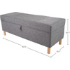 image:imageLavish Home Storage Ottoman  Tweed Polyester Footrest or Bench Organizer with Lift Top for Bedroom Living Room or Entryway GrayGray Printed Tweed