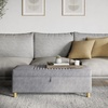 image:imageLavish Home Storage Ottoman  Tweed Polyester Footrest or Bench Organizer with Lift Top for Bedroom Living Room or Entryway GrayGray Printed Tweed
