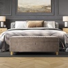 image:imageLavish Home Storage Ottoman  Tweed Polyester Footrest or Bench Organizer with Lift Top for Bedroom Living Room or Entryway GrayGray Suede