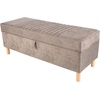 image:imageLavish Home Storage Ottoman  Tweed Polyester Footrest or Bench Organizer with Lift Top for Bedroom Living Room or Entryway GrayGray Suede