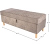 image:imageLavish Home Storage Ottoman  Tweed Polyester Footrest or Bench Organizer with Lift Top for Bedroom Living Room or Entryway GrayGray Suede