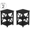 image:imageLavish Home Wooden End Table WhiteBlack  Set of 2