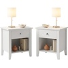 image:imageLavish Home Wooden Nightstand with Drawer amp Open Storage Shelf Set of 2Set of 2