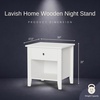 image:imageLavish Home Wooden Nightstand with Drawer amp Open Storage Shelf Set of 2Set of 2