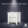 image:imageLavish Home Wooden Nightstand with Drawer amp Open Storage Shelf Set of 2Single