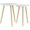 image:imageNesting Side Tables  Set of 2 Round End Tables for Living Room Bedroom or Home Office  Accent Table Set  MidCentury Modern Living Room Furniture by Lavish Home WhiteNaturalWhiteNatural