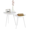 image:imageNesting Side Tables  Set of 2 Round End Tables for Living Room Bedroom or Home Office  Accent Table Set with Tray Tops  MidCentury Modern Living Room Furniture by Lavish Home White