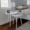 image:imageNesting Side Tables  Set of 2 Round End Tables for Living Room Bedroom or Home Office  Accent Table Set with Tray Tops  MidCentury Modern Living Room Furniture by Lavish Home White