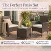 image:imageOutdoor Patio Furniture Set  3Piece Rattan Seating Combo with 2 Cushioned Chairs and Table for Deck or Front Porch Furniture by Lavish Home Brown