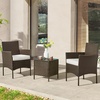 image:imageOutdoor Patio Furniture Set  3Piece Rattan Seating Combo with 2 Cushioned Chairs and Table for Deck or Front Porch Furniture by Lavish Home Brown