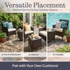 image:imageOutdoor Patio Furniture Set  3Piece Rattan Seating Combo with 2 Cushioned Chairs and Table for Deck or Front Porch Furniture by Lavish Home Brown