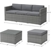 image:imagePatio Furniture Set  3Piece Rattan Outdoor Sectional Ottoman and Table Combo  Deck Pool Sunroom or Backyard Furniture by Lavish Home Gray