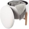image:imageRound Sherpa Storage Ottoman Pouf with Removable Lid  Plush Couch Footrest amp Hidden Organizer for Small Spaces Dorm or Living Room by Lavish Home WhiteWhite
