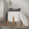 image:imageRound Sherpa Storage Ottoman Pouf with Removable Lid  Plush Couch Footrest amp Hidden Organizer for Small Spaces Dorm or Living Room by Lavish Home WhiteWhite