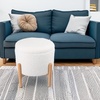 image:imageRound Sherpa Storage Ottoman Pouf with Removable Lid  Plush Couch Footrest amp Hidden Organizer for Small Spaces Dorm or Living Room by Lavish Home WhiteWhite