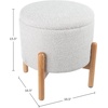 image:imageRound Sherpa Storage Ottoman Pouf with Removable Lid  Plush Couch Footrest amp Hidden Organizer for Small Spaces Dorm or Living Room by Lavish Home WhiteGrey