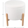 image:imageRound Sherpa Storage Ottoman Pouf with Removable Lid  Plush Couch Footrest amp Hidden Organizer for Small Spaces Dorm or Living Room by Lavish Home WhiteWhite