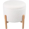image:imageRound Sherpa Storage Ottoman Pouf with Removable Lid  Plush Couch Footrest amp Hidden Organizer for Small Spaces Dorm or Living Room by Lavish Home WhiteWhite
