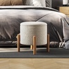 image:imageRound Sherpa Storage Ottoman Pouf with Removable Lid  Plush Couch Footrest amp Hidden Organizer for Small Spaces Dorm or Living Room by Lavish Home WhiteGrey