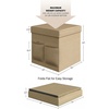 image:imageSet of 2 Ottomans with Storage Pockets  15Inch Folding Foot Rests or Storage Organizers for Bedroom Living Room or Dorm by Lavish Home GrayBeige