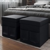 image:imageSet of 2 Ottomans with Storage Pockets  15Inch Folding Foot Rests or Storage Organizers for Bedroom Living Room or Dorm by Lavish Home GrayBlack