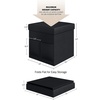 image:imageSet of 2 Ottomans with Storage Pockets  15Inch Folding Foot Rests or Storage Organizers for Bedroom Living Room or Dorm by Lavish Home GrayBlack