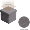 image:imageSet of 2 Ottomans with Storage Pockets  15Inch Folding Foot Rests or Storage Organizers for Bedroom Living Room or Dorm by Lavish Home GrayCharcoal Gray