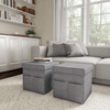 image:imageSet of 2 Ottomans with Storage Pockets  15Inch Folding Foot Rests or Storage Organizers for Bedroom Living Room or Dorm by Lavish Home GrayCharcoal Gray