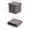 image:imageSet of 2 Ottomans with Storage Pockets  15Inch Folding Foot Rests or Storage Organizers for Bedroom Living Room or Dorm by Lavish Home GrayCharcoal Gray