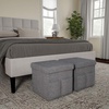 image:imageSet of 2 Ottomans with Storage Pockets  15Inch Folding Foot Rests or Storage Organizers for Bedroom Living Room or Dorm by Lavish Home GrayCharcoal Gray
