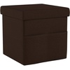image:imageSet of 2 Ottomans with Storage Pockets  15Inch Folding Foot Rests or Storage Organizers for Bedroom Living Room or Dorm by Lavish Home GrayLinen Brown