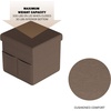 image:imageSet of 2 Ottomans with Storage Pockets  15Inch Folding Foot Rests or Storage Organizers for Bedroom Living Room or Dorm by Lavish Home GrayLinen Brown