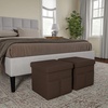 image:imageSet of 2 Ottomans with Storage Pockets  15Inch Folding Foot Rests or Storage Organizers for Bedroom Living Room or Dorm by Lavish Home GrayLinen Brown