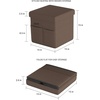 image:imageSet of 2 Ottomans with Storage Pockets  15Inch Folding Foot Rests or Storage Organizers for Bedroom Living Room or Dorm by Lavish Home GrayLinen Brown