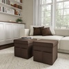 image:imageSet of 2 Ottomans with Storage Pockets  15Inch Folding Foot Rests or Storage Organizers for Bedroom Living Room or Dorm by Lavish Home GrayLinen Brown