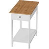 image:imageSide Table  Small Night Stand with Drawer and Open Storage Shelf  Traditional Style Bedroom or Living Room Furniture  Use as Bedside Table or End Table by Lavish Home WhiteSingle Table