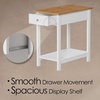 image:imageSide Table  Small Night Stand with Drawer and Open Storage Shelf  Traditional Style Bedroom or Living Room Furniture  Use as Bedside Table or End Table by Lavish Home WhiteSingle Table
