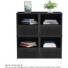 image:imageSide Table with Storage  Minimalist Modern Nightstand or End Table with Drawer  Stackable Modular Accent Table for Bedroom Living Room or Office by Lavish Home Black Woodgrain