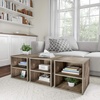 image:imageStackable Cube End Table  Contemporary Minimalist Modular Accent Piece with 2 Shelves for Bedroom Living Room or Office by Lavish Home Gray