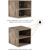 image:imageStackable Cube End Table  Contemporary Minimalist Modular Accent Piece with 2 Shelves for Bedroom Living Room or Office by Lavish Home Gray