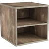 image:imageStackable Cube End Table  Contemporary Minimalist Modular Accent Piece with 2 Shelves for Bedroom Living Room or Office by Lavish Home Gray