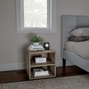 image:imageStackable Cube End Table  Contemporary Minimalist Modular Accent Piece with 2 Shelves for Bedroom Living Room or Office by Lavish Home Gray