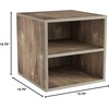 image:imageStackable Cube End Table  Contemporary Minimalist Modular Accent Piece with 2 Shelves for Bedroom Living Room or Office by Lavish Home Gray