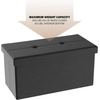 image:imageStorage Ottoman  30Inch Folding Faux Leather Footrest Linen Chest or Bench with Removable Bin for Living Room or Bedroom by Lavish Home BlackBlack