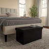 image:imageStorage Ottoman  30Inch Folding Faux Leather Footrest Linen Chest or Bench with Removable Bin for Living Room or Bedroom by Lavish Home BlackBlack