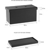 image:imageStorage Ottoman  30Inch Folding Faux Leather Footrest Linen Chest or Bench with Removable Bin for Living Room or Bedroom by Lavish Home BlackBlack