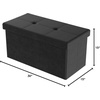 image:imageStorage Ottoman  30Inch Folding Faux Leather Footrest Linen Chest or Bench with Removable Bin for Living Room or Bedroom by Lavish Home BlackBlack