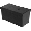 image:imageStorage Ottoman  30Inch Folding Faux Leather Footrest Linen Chest or Bench with Removable Bin for Living Room or Bedroom by Lavish Home BlackBlack
