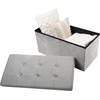 image:imageStorage Ottoman  Velvet Tufted Footrest Linen Chest or Bench Organizer with Removable Lid for Bedroom Dorm Room or Entryway by Lavish Home GrayCube