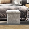 image:imageStorage Ottoman  Velvet Tufted Footrest Linen Chest or Storage Organizer with Removable Lid for Bedroom Living Room or Dorm by Lavish Home GraySquare